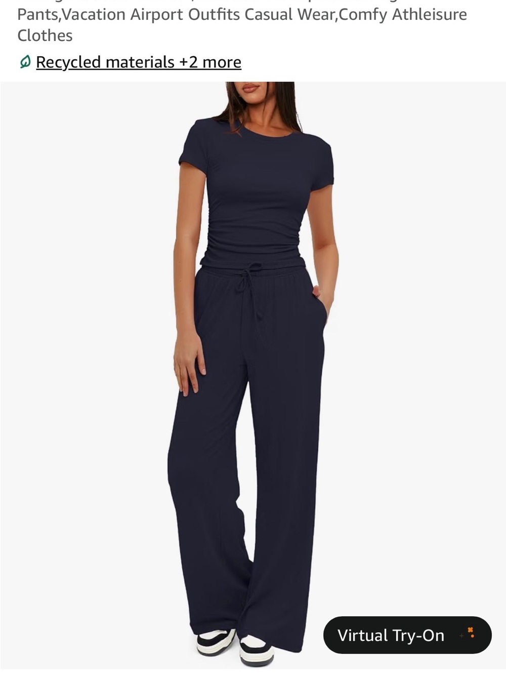 Wide Leg Lounge Pants - black-